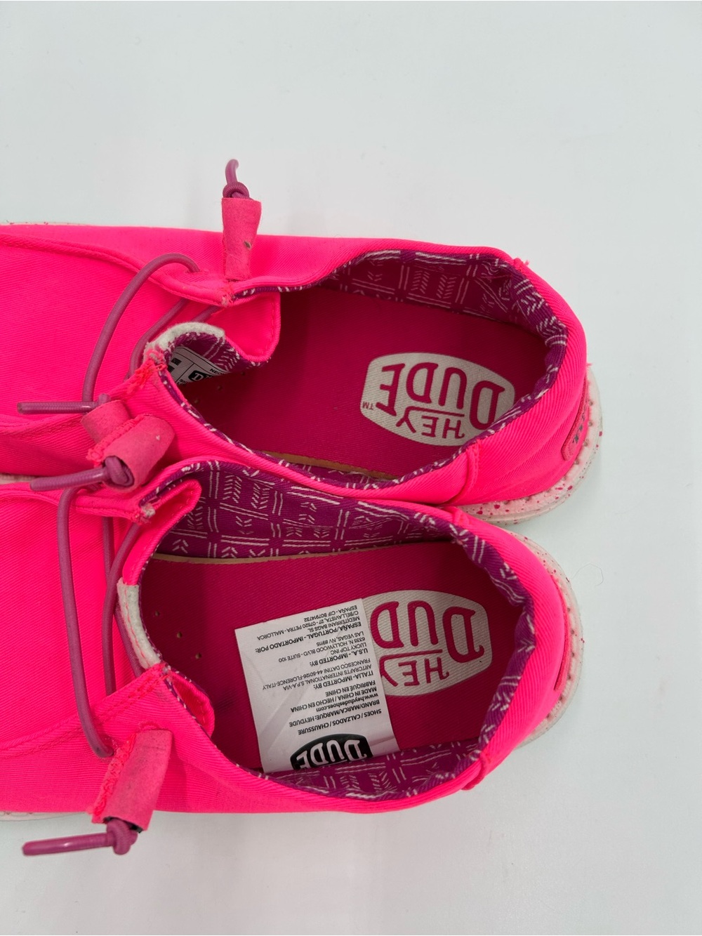 Hey Dude Women's Moccasins in Neon Pink 8 - Picture 4 of 7